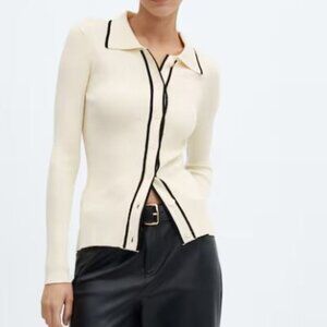 Mango Contrast Trim Cardigan (Large)